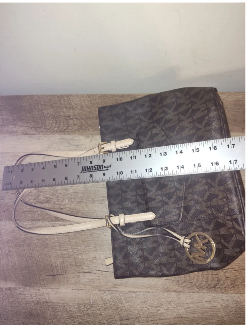 Women's Michael Kors Tote Bag One Size Brown and Beige